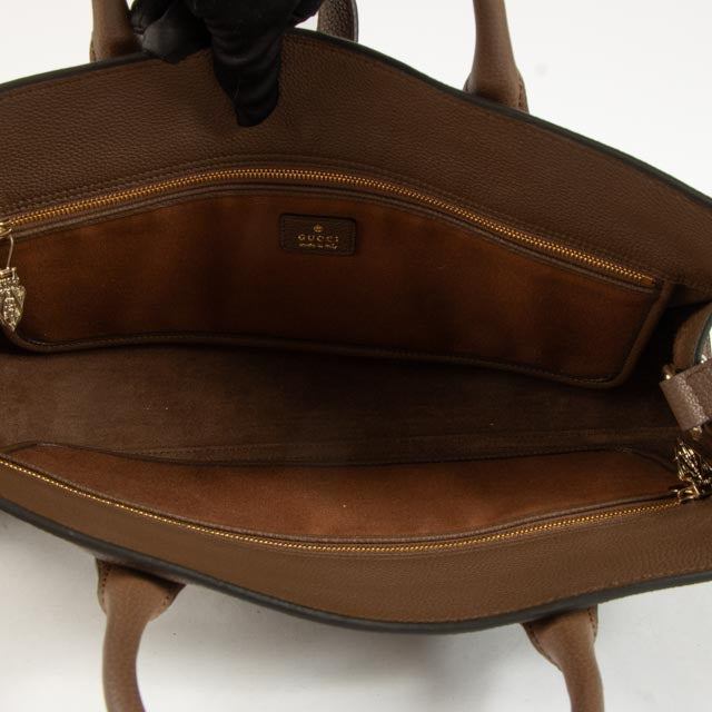 Gucci Brown Calfskin Medium Soft Jackie East West Tote Bag