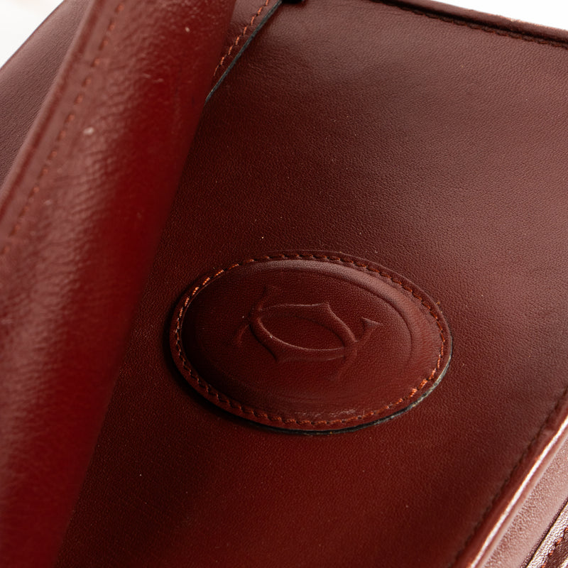 Cartier Vintage Bordeaux Leather Mini Flap Bag