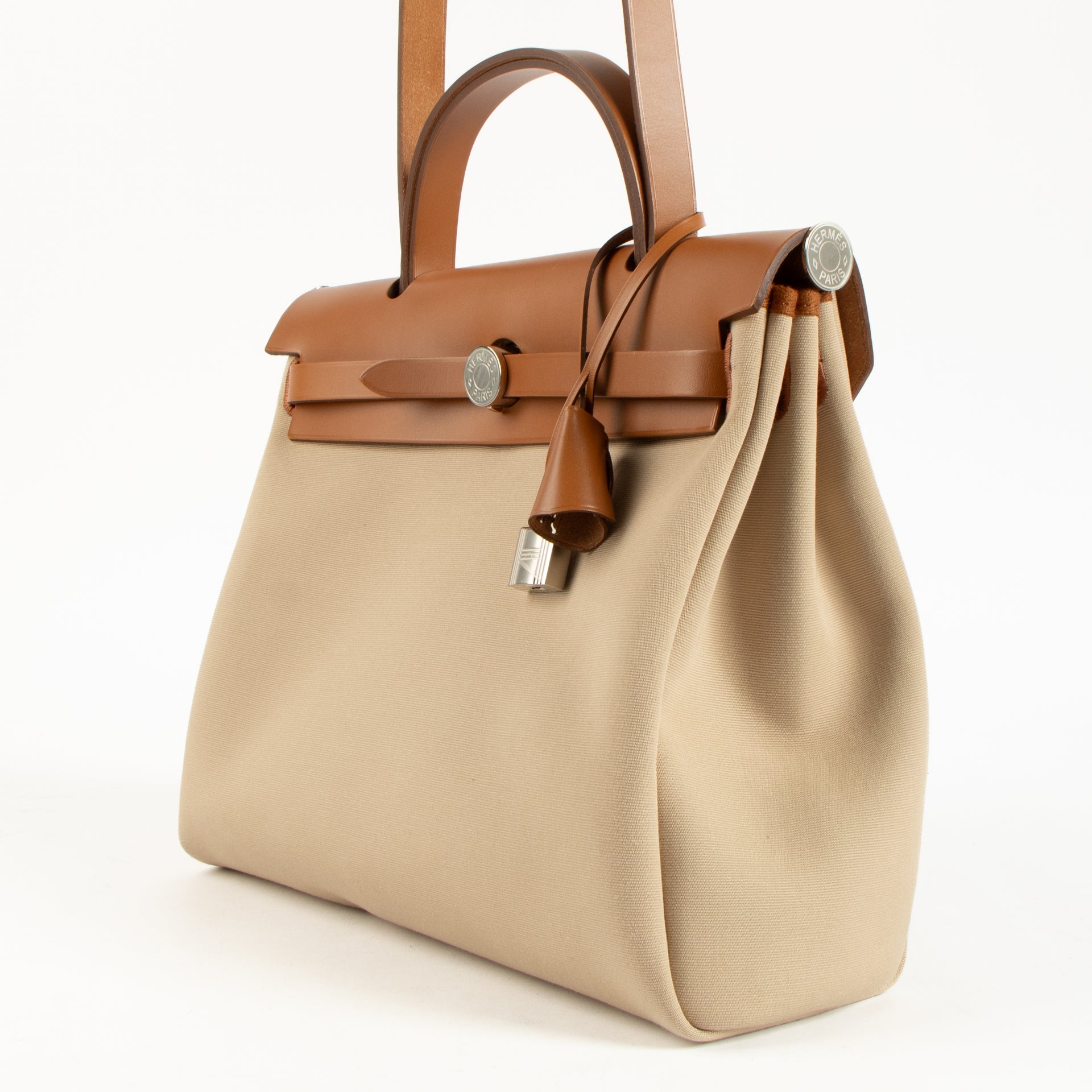 Hermès Herbag Zip 31 Beton/Fauve Toile Officier/Hunter PHW