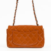 Shop this authentic Chanel Burnt Orange Patent Leather Mini Classic Bag pre-loved on Labellov.com