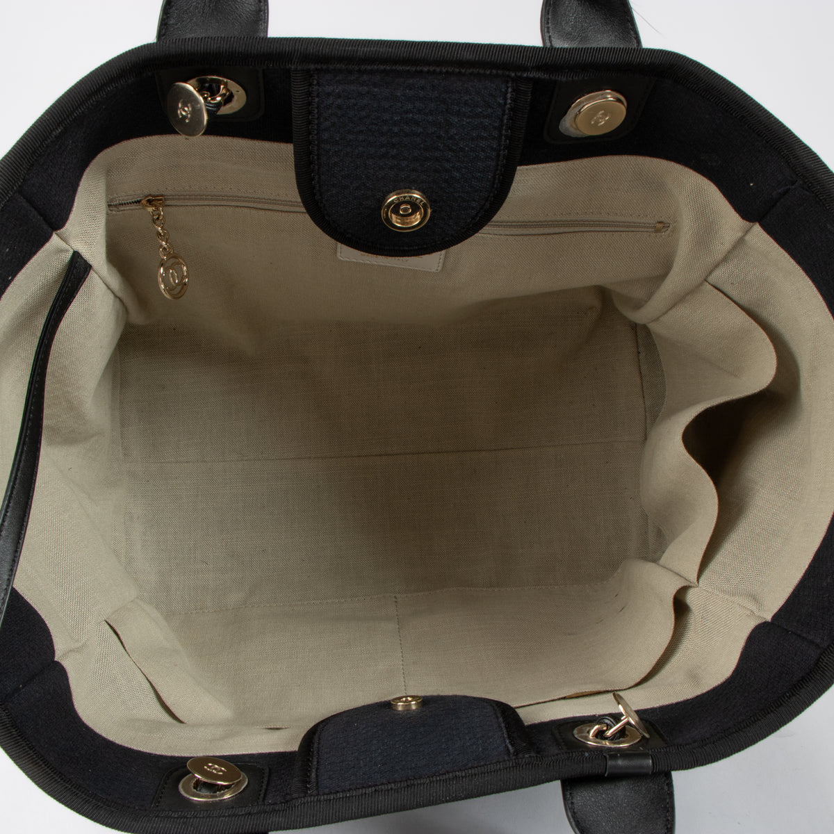 Shop this authentic Chanel Black Canvas Large Deauville Bag pre-loved on Labellov.com