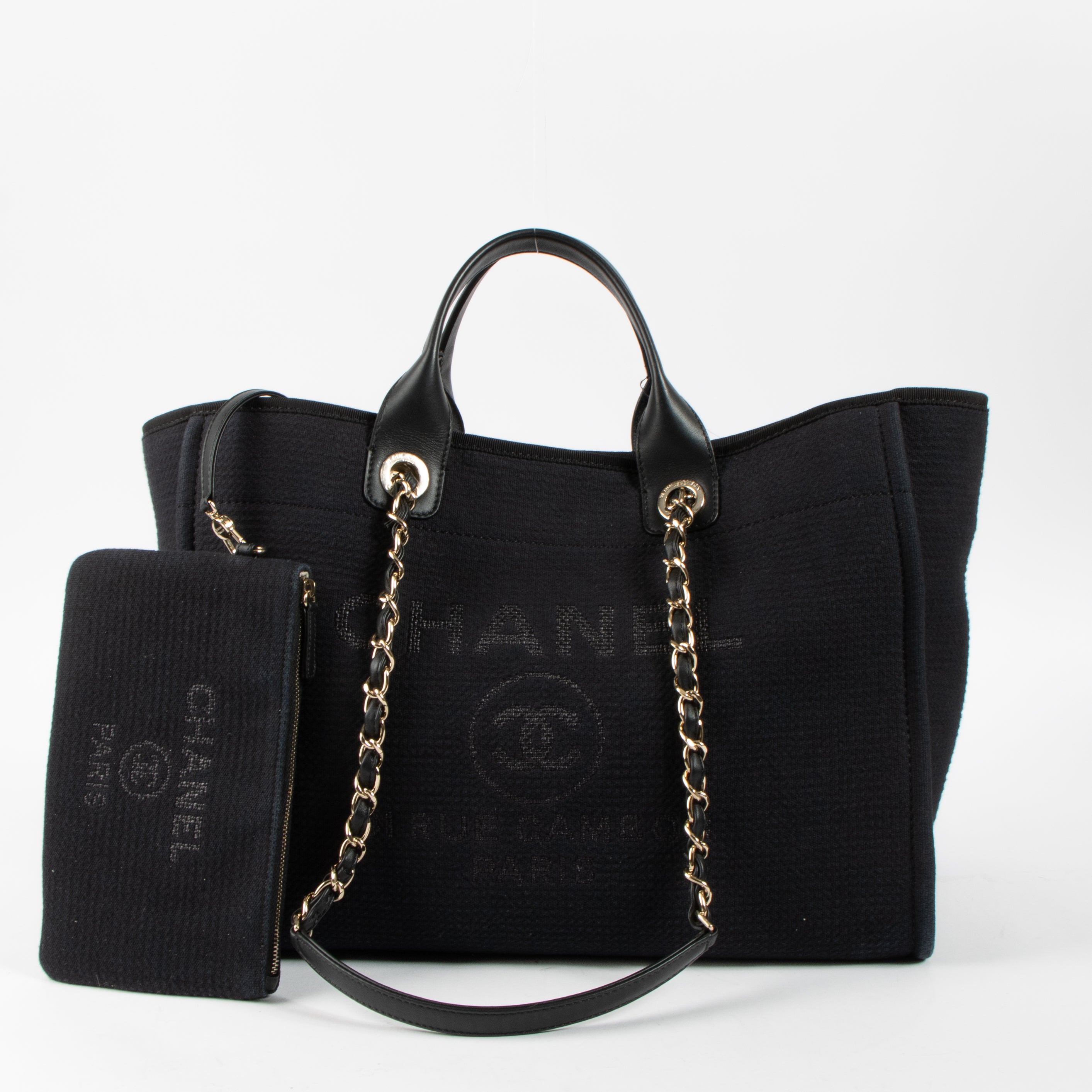 Chanel Black Canvas Large Deauville Bag – Labellov