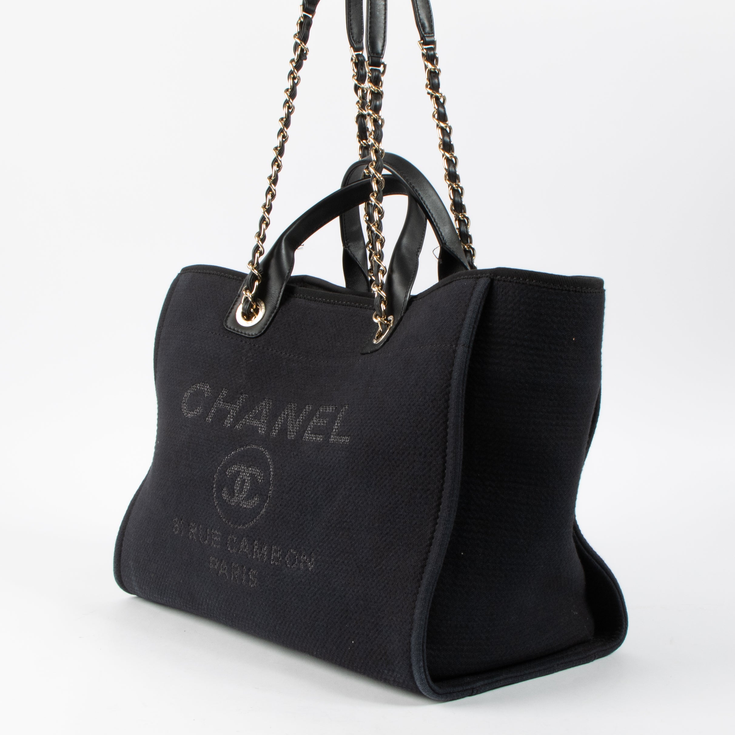 Chanel Black Canvas Large Deauville Bag – Labellov