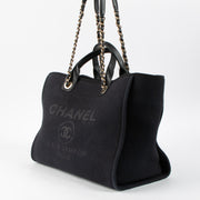 Shop this authentic Chanel Black Canvas Large Deauville Bag pre-loved on Labellov.com