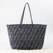 Shop this authentic Fendi Blue Denim FF-Jacquard Large Roll Tote Bag pre-loved on Labellov.com