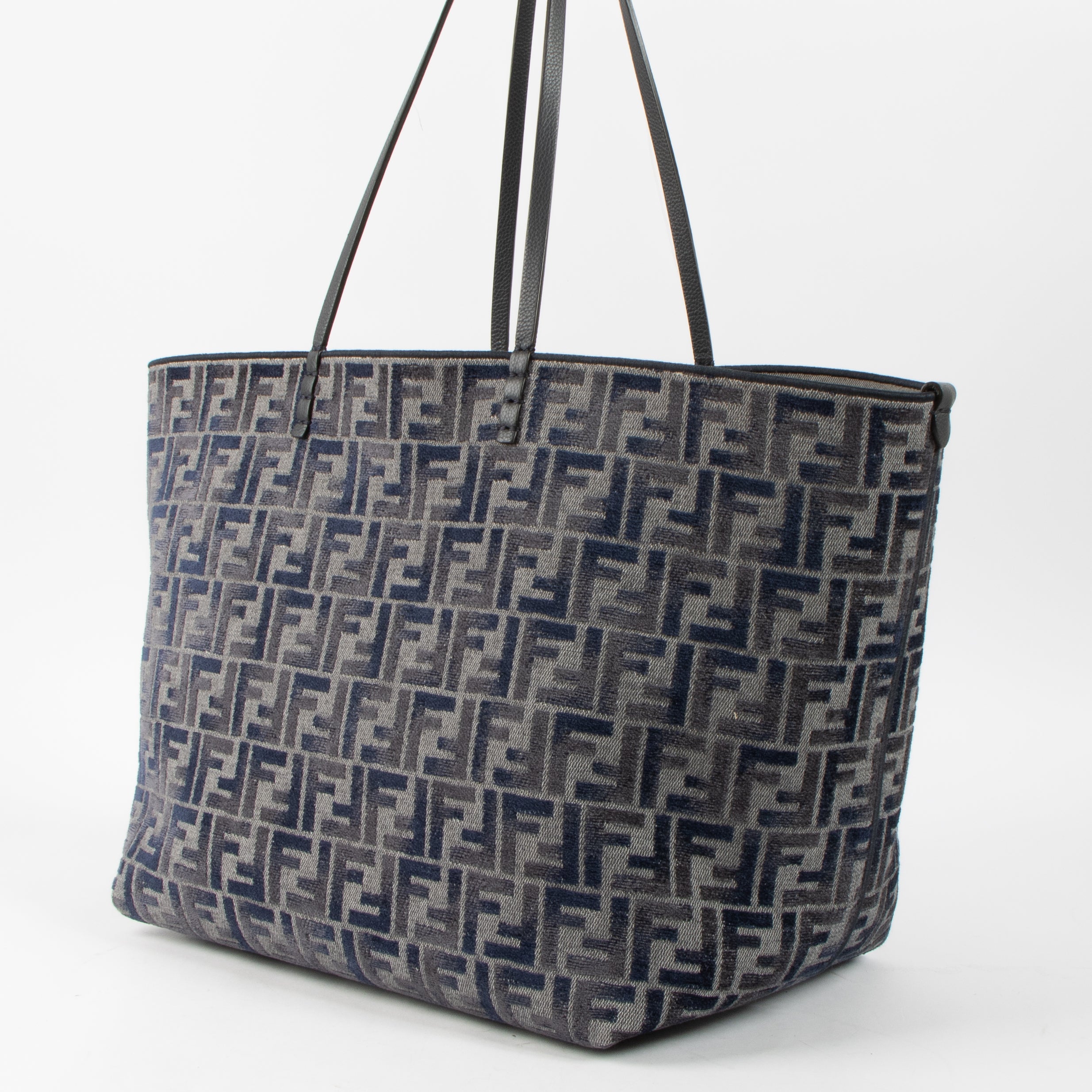 Fendi Blue Denim FF-Jacquard Large Roll Tote Bag – Labellov