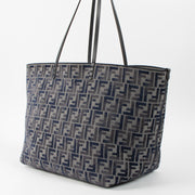 Shop this authentic Fendi Blue Denim FF-Jacquard Large Roll Tote Bag pre-loved on Labellov.com