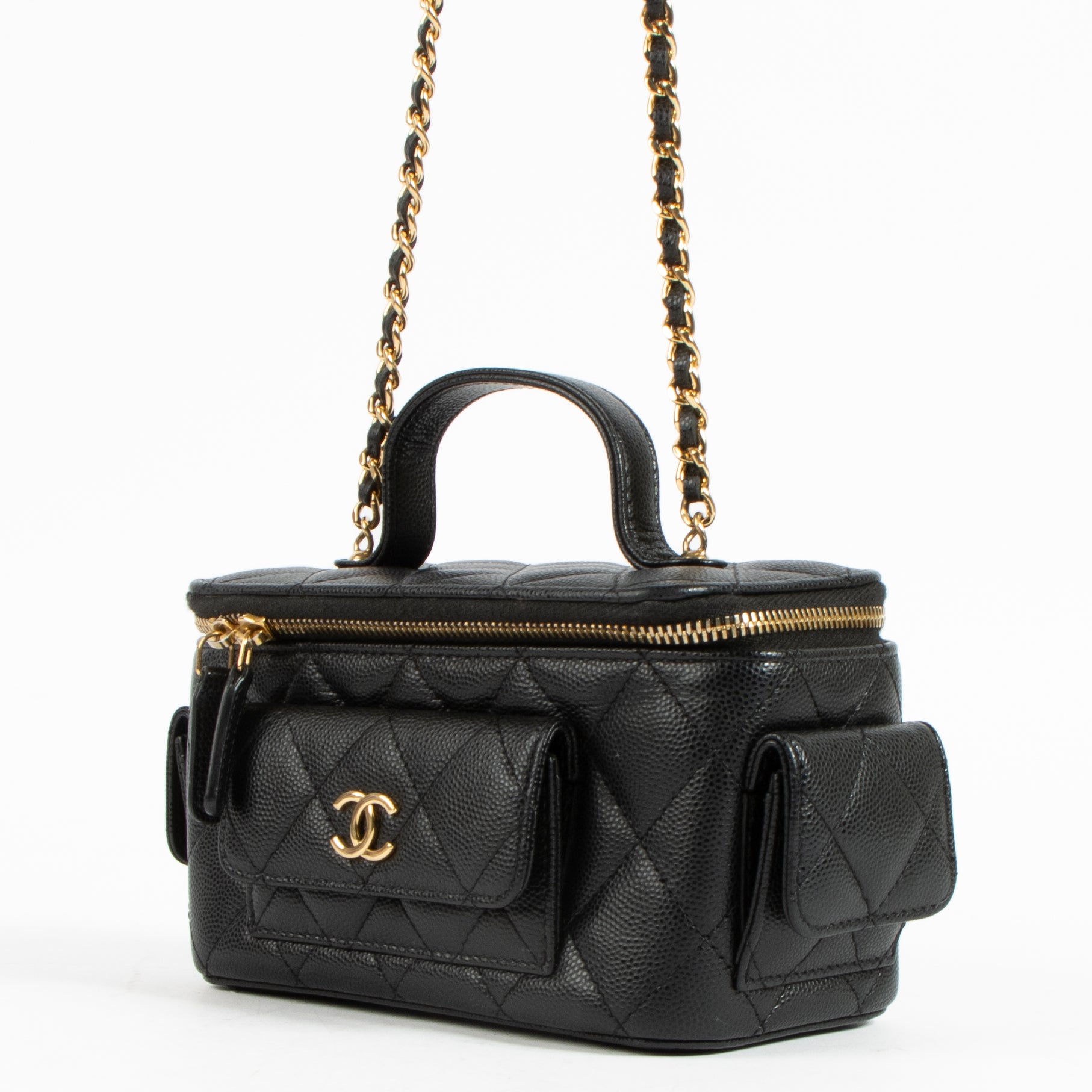 Shop authentic Chanel Black Caviar Long Vanity with Chain Bag on Labellov.com