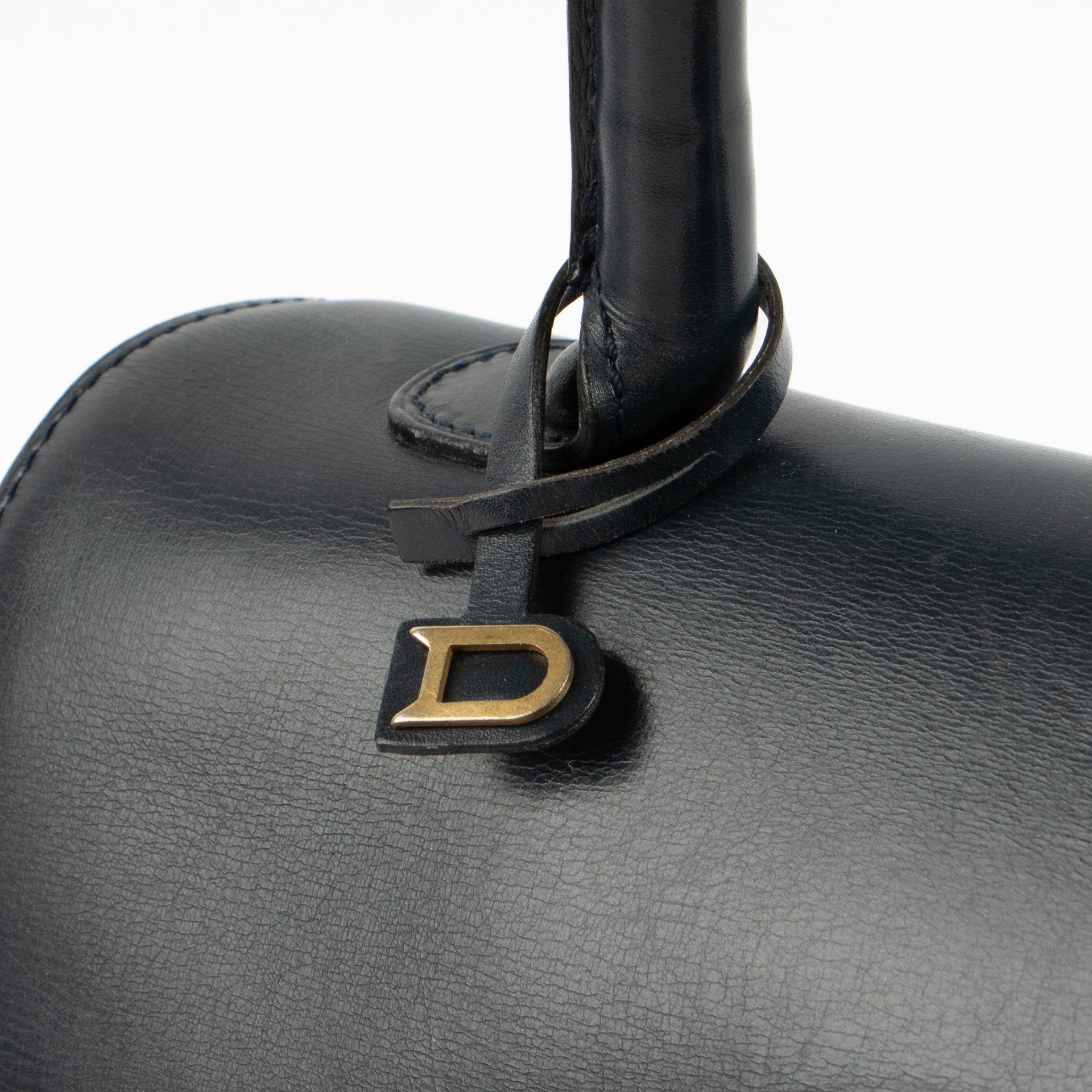Delvaux 1970s Blue Box Calf Brillant MM Bag