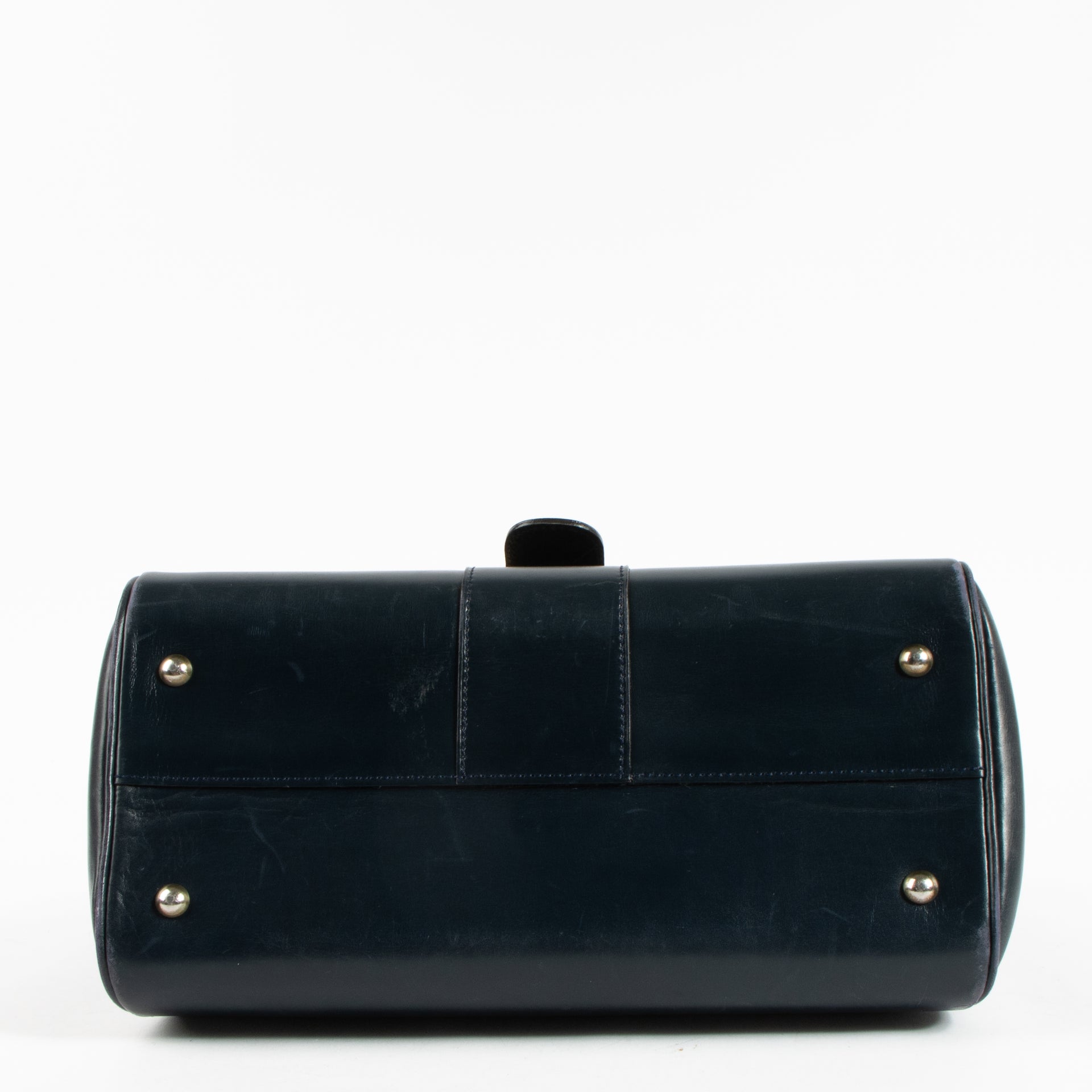Delvaux 1970s Blue Box Calf Brillant MM Bag