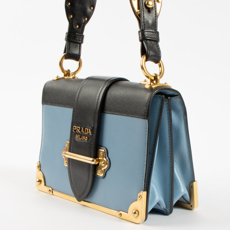 Prada Blue Leather Cahier Bag