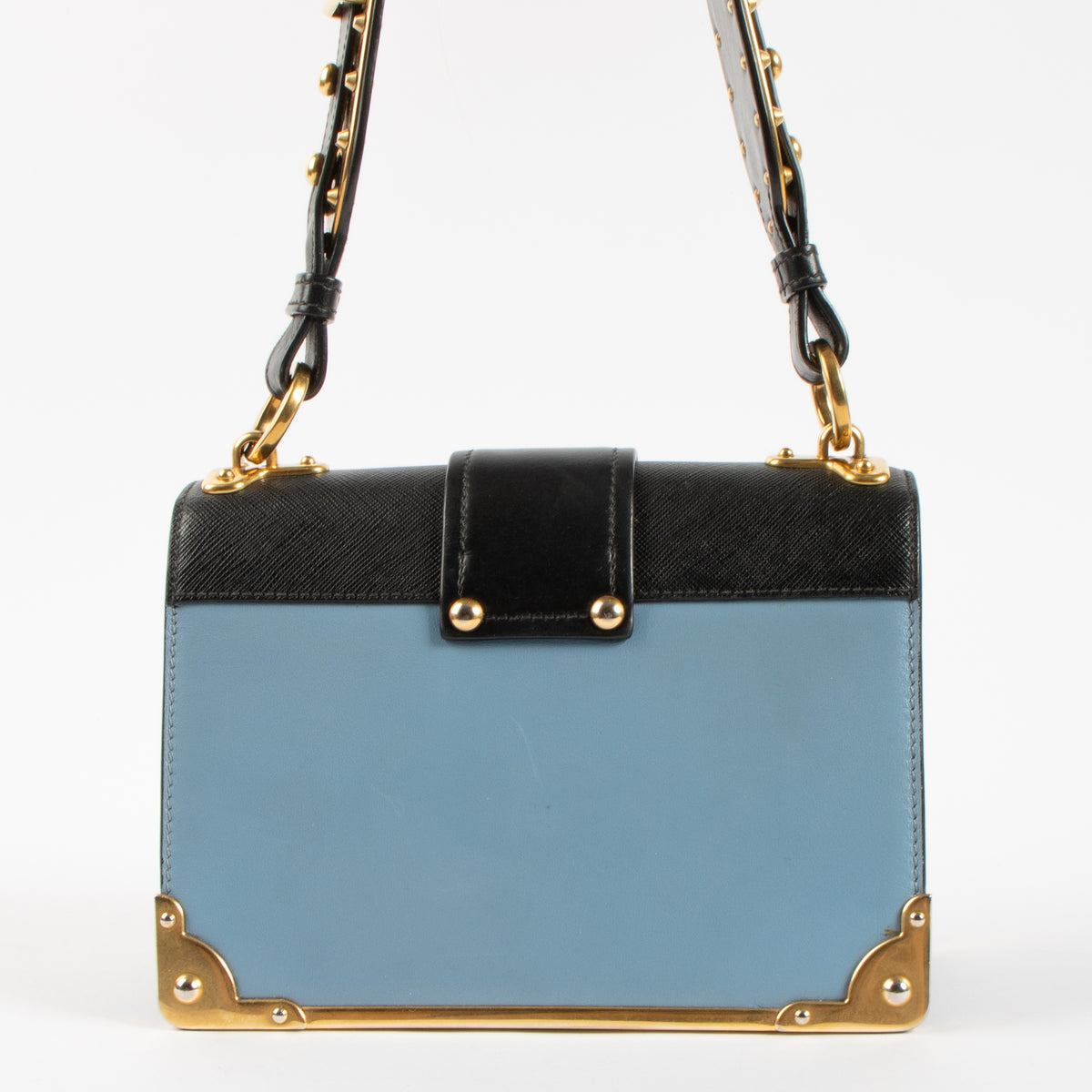Prada Blue Leather Cahier Bag