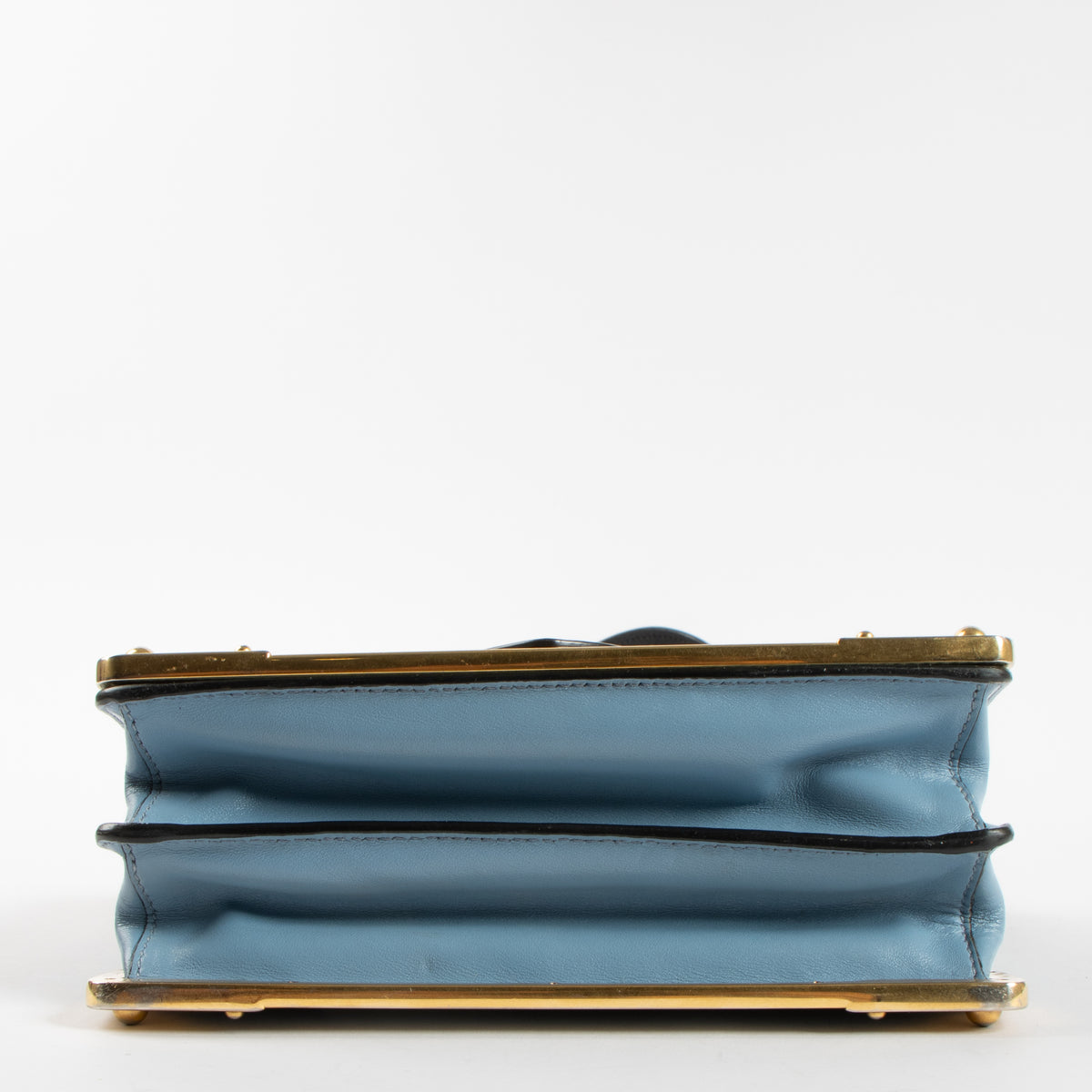 Prada Blue Leather Cahier Bag