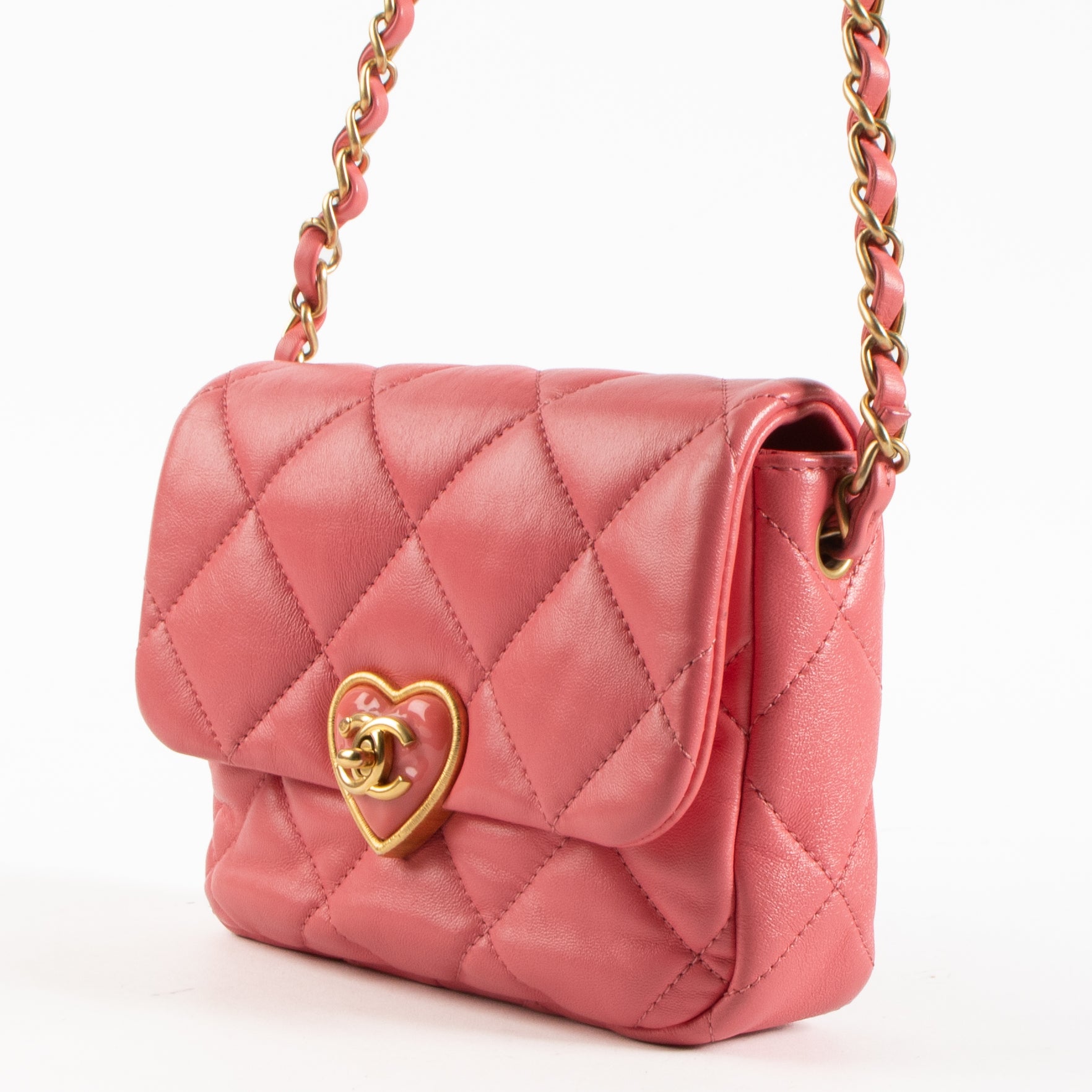 Shop the authentic Chanel Pink Heart Classic Flap Bag on Labellov.com !