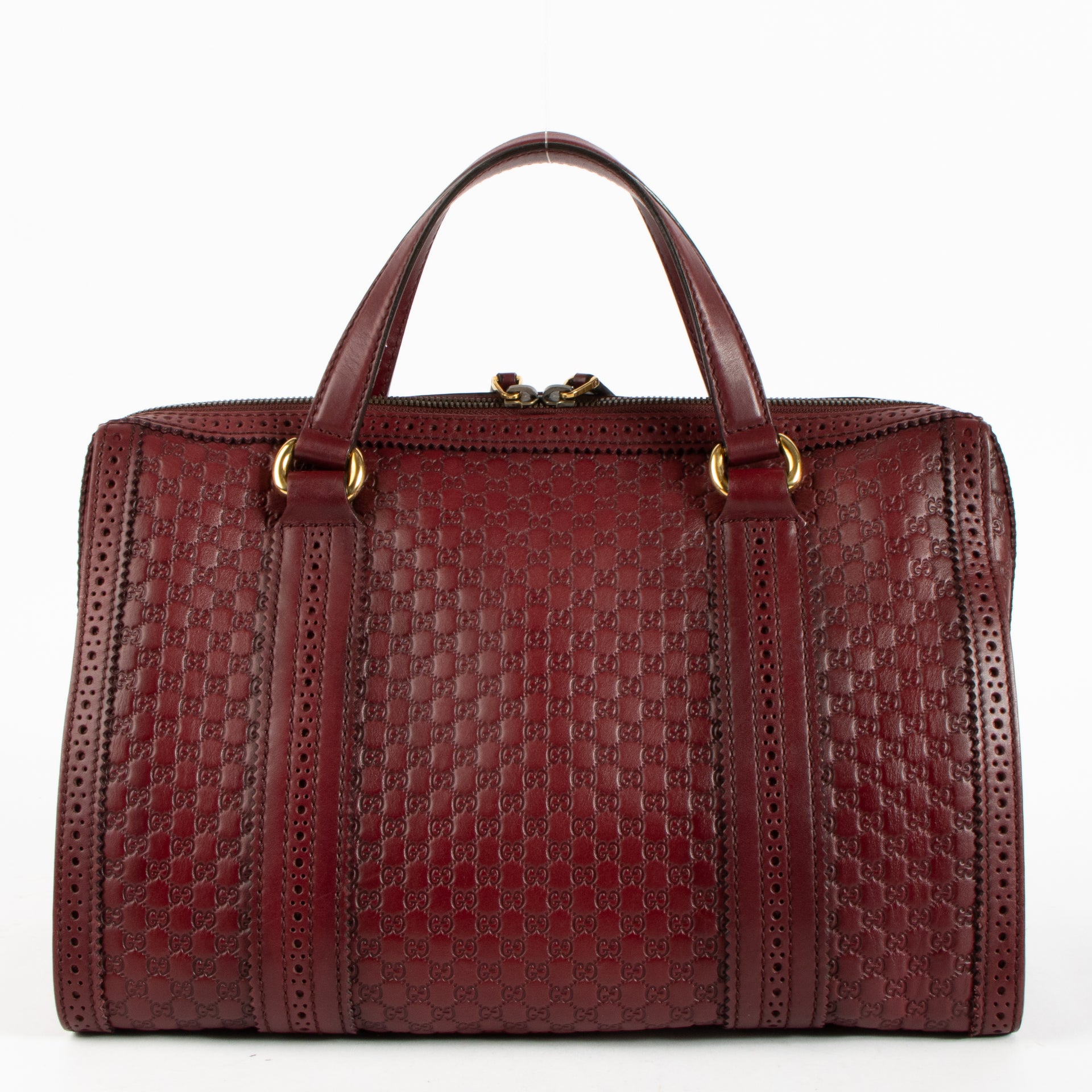 Shop this authentic Gucci Red Guilio Brogue Top handle pre-loved on Labellov.com 
