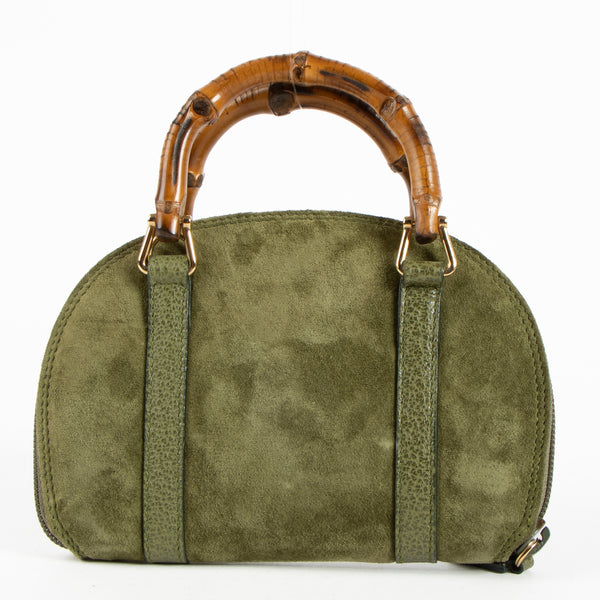Shop this authentic Gucci Green Micro Bamboo Crossbody pre-loved on Labellov.com 