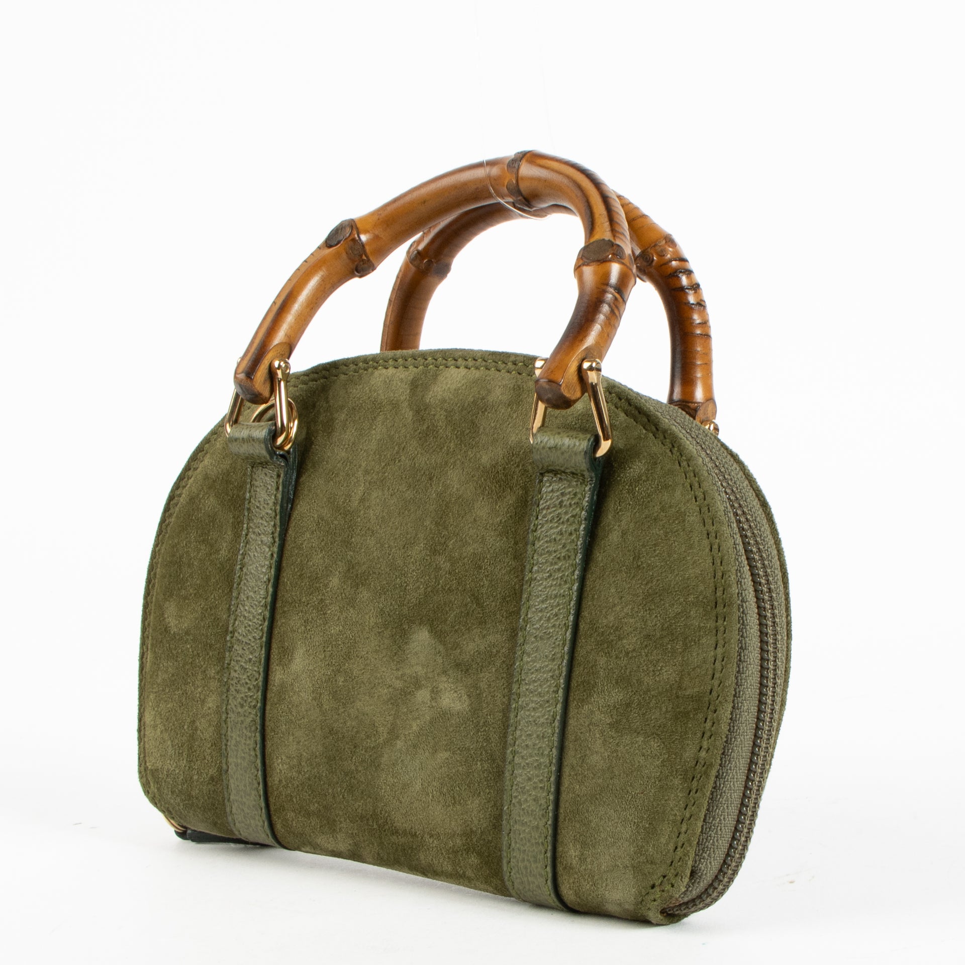 Shop this authentic Gucci Green Micro Bamboo Crossbody pre-loved on Labellov.com 