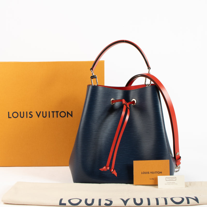 Shop this authentic Louis Vuitton Indigo/Coquelicot Epi NeoNoe MM Bag pre-loved on Labellov.com