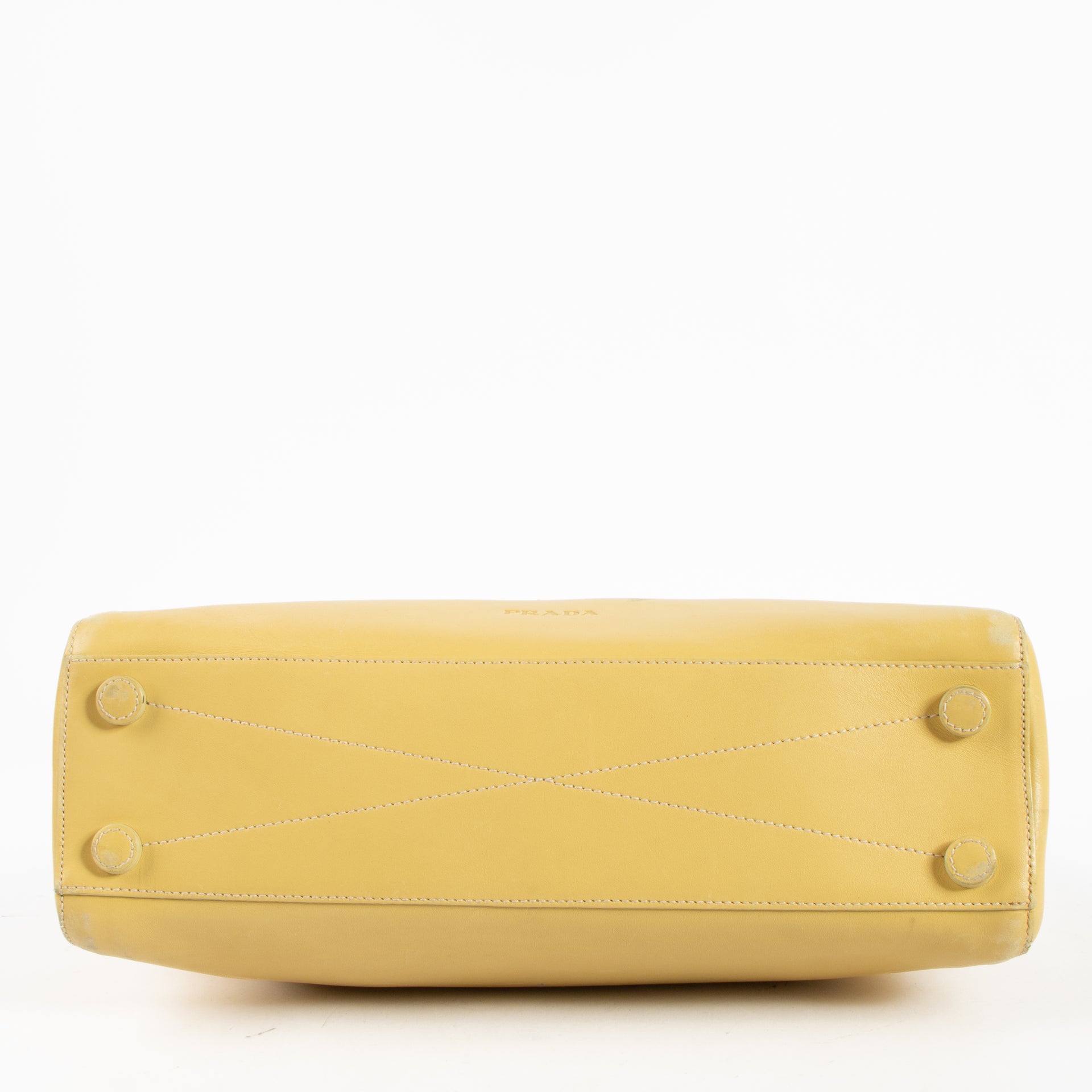 Shop this authentic Prada Vintage Butter Yellow Leather Tote Bag pre-loved on labellov.com