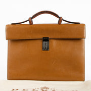Shop this authentic Delvaux Vintage Cognac Leather Message Briefcase pre-loved on Labellov.com 