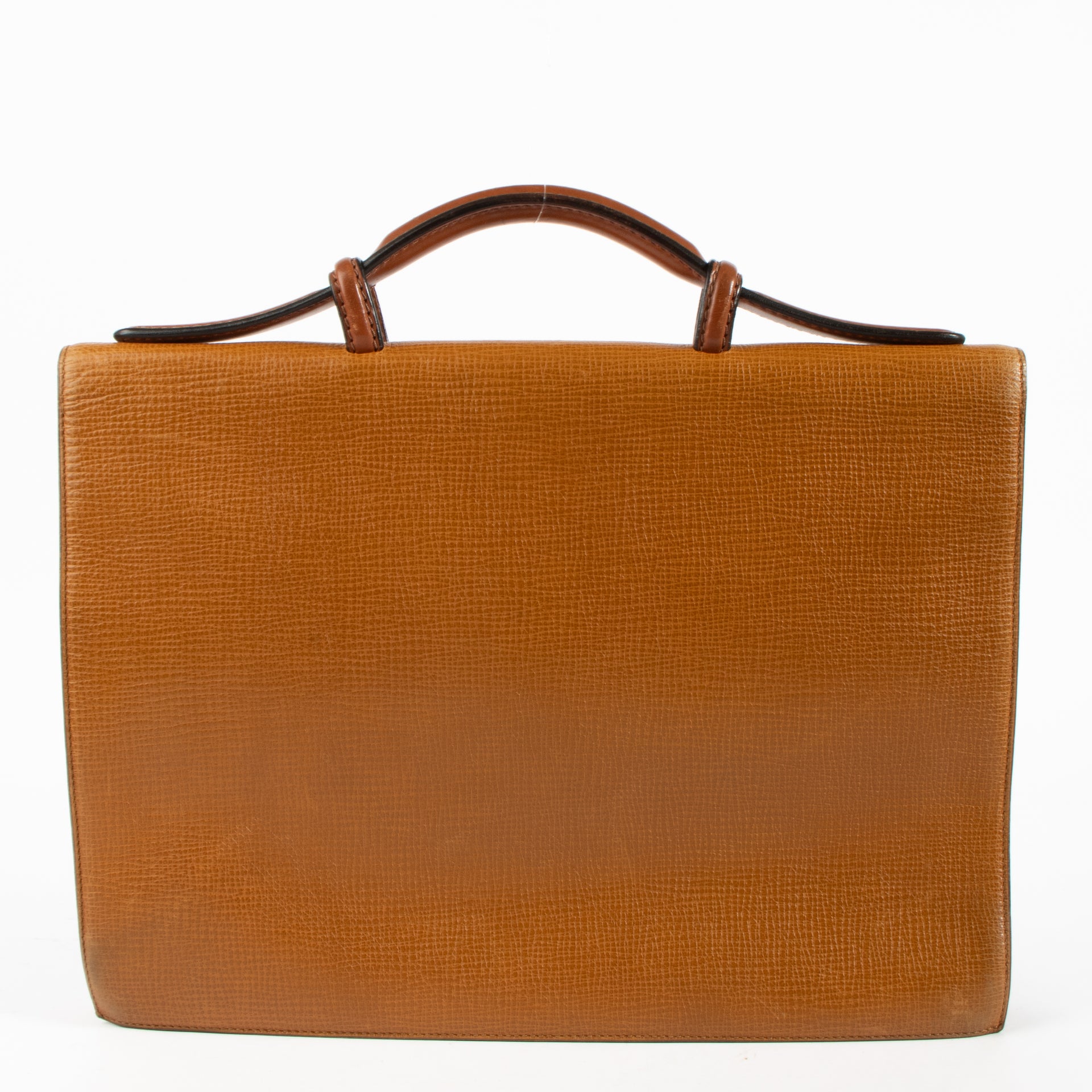 Shop this authentic Delvaux Vintage Cognac Leather Message Briefcase pre-loved on Labellov.com 