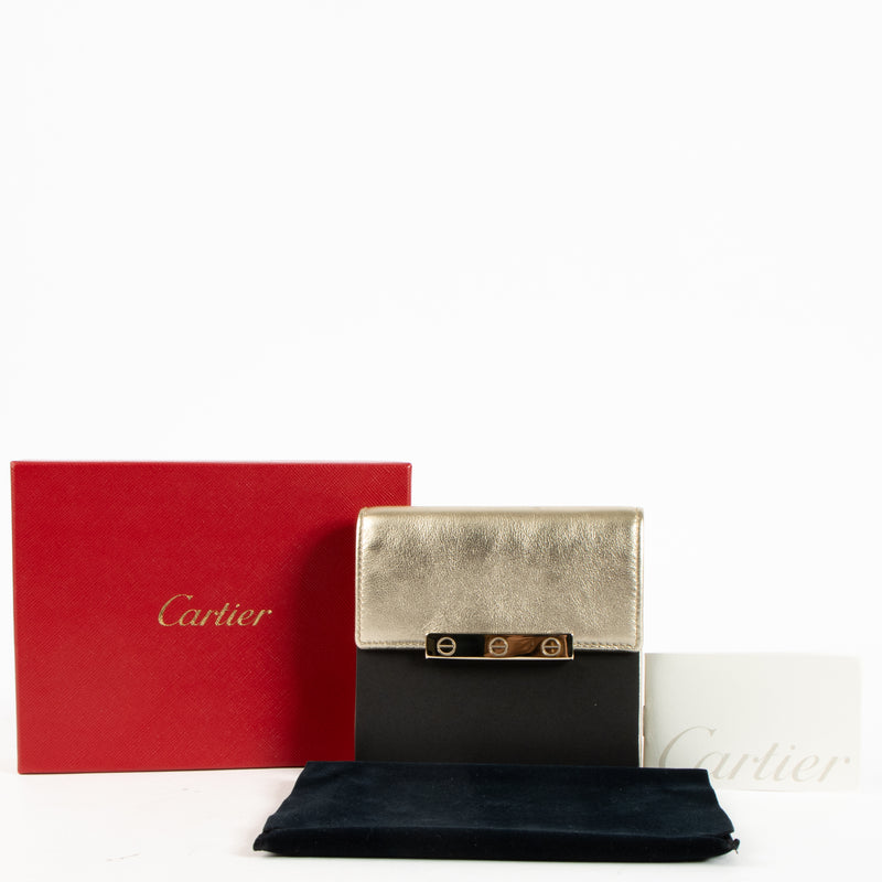 Shop this authentic Cartier Metallic Gold Leather LOVE Wallet pre-loved on Labellov.com