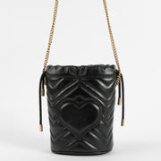 Shop the 100% authentic Gucci Black Leather GG Marmont Small Bucket Bag second hand on Labellov.com!