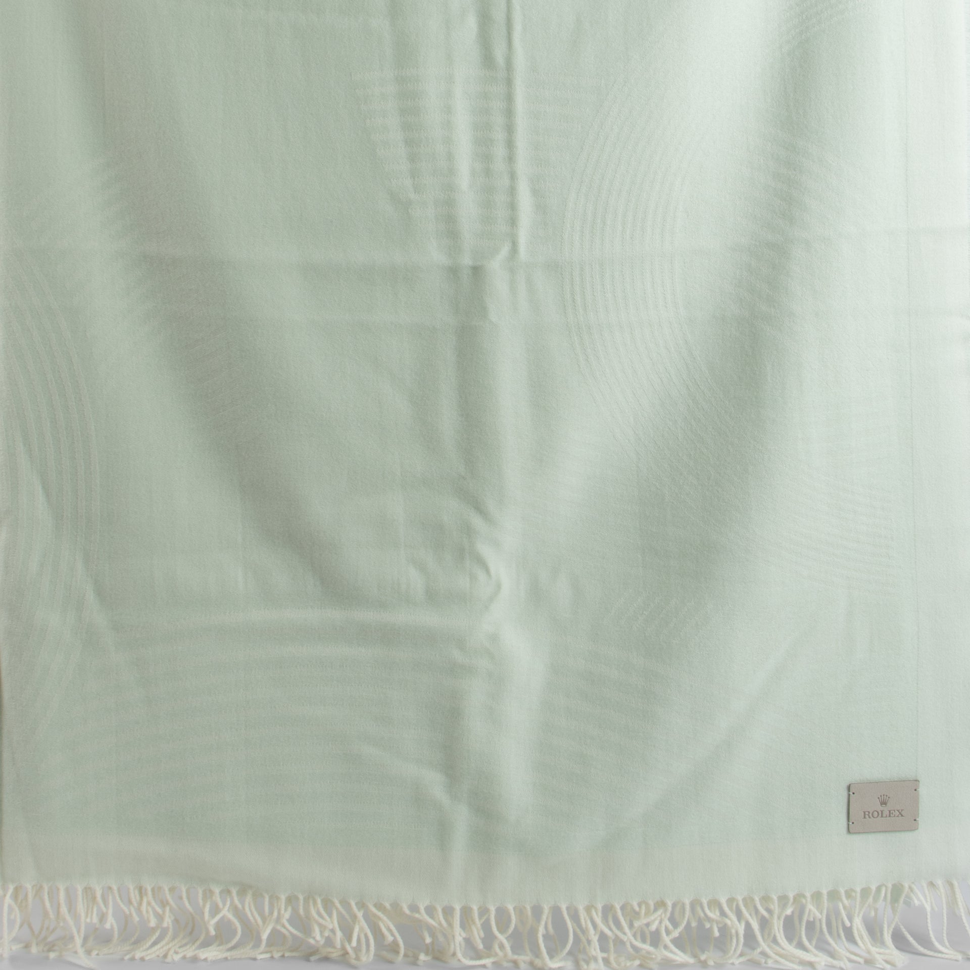 Rolex Mint Green Cashmere/Wool Throw Blanket