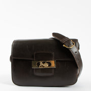 Shop the 100% authentic Celine Vintage Dark Brown Shiny Calfskin Carriage Shoulder Bag second hand on Labellov.com!