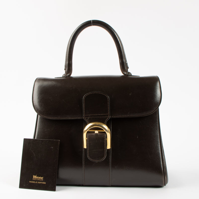 Shop the 100% authentic Delvaux Vintage Dark Brown Box Calf Brillant MM second hand on Labellov.com
