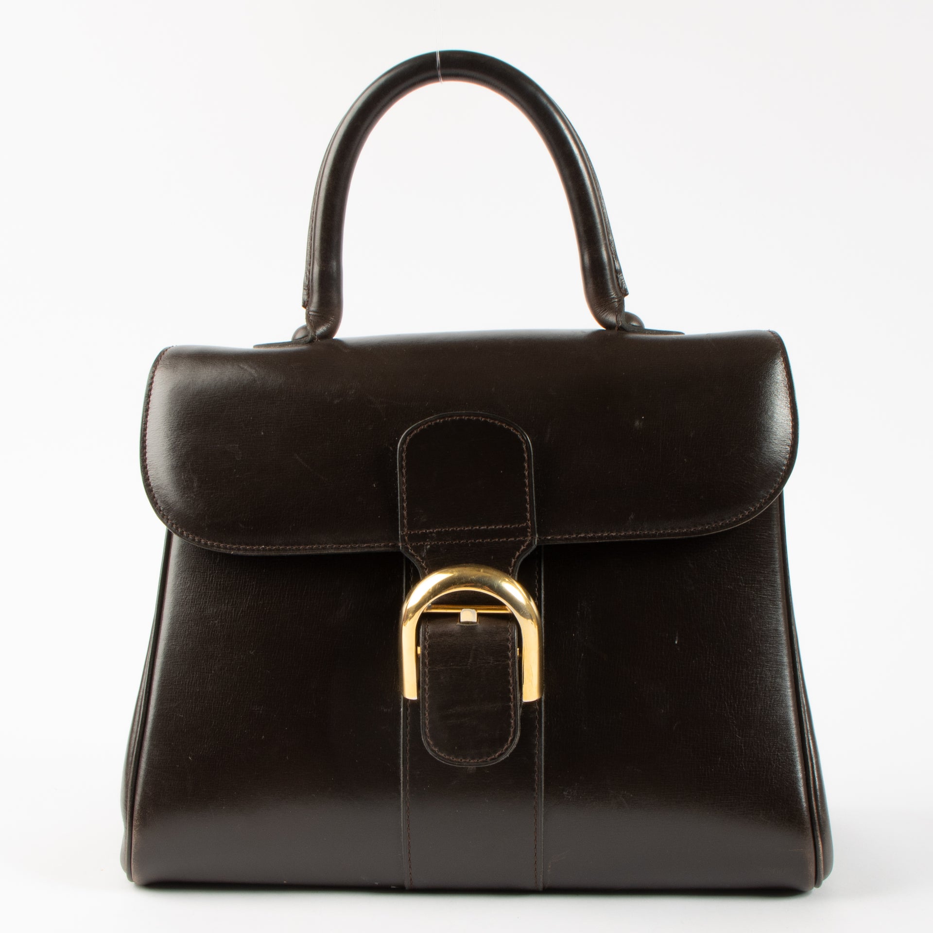 Shop the 100% authentic Delvaux Vintage Dark Brown Box Calf Brillant MM second hand on Labellov.com