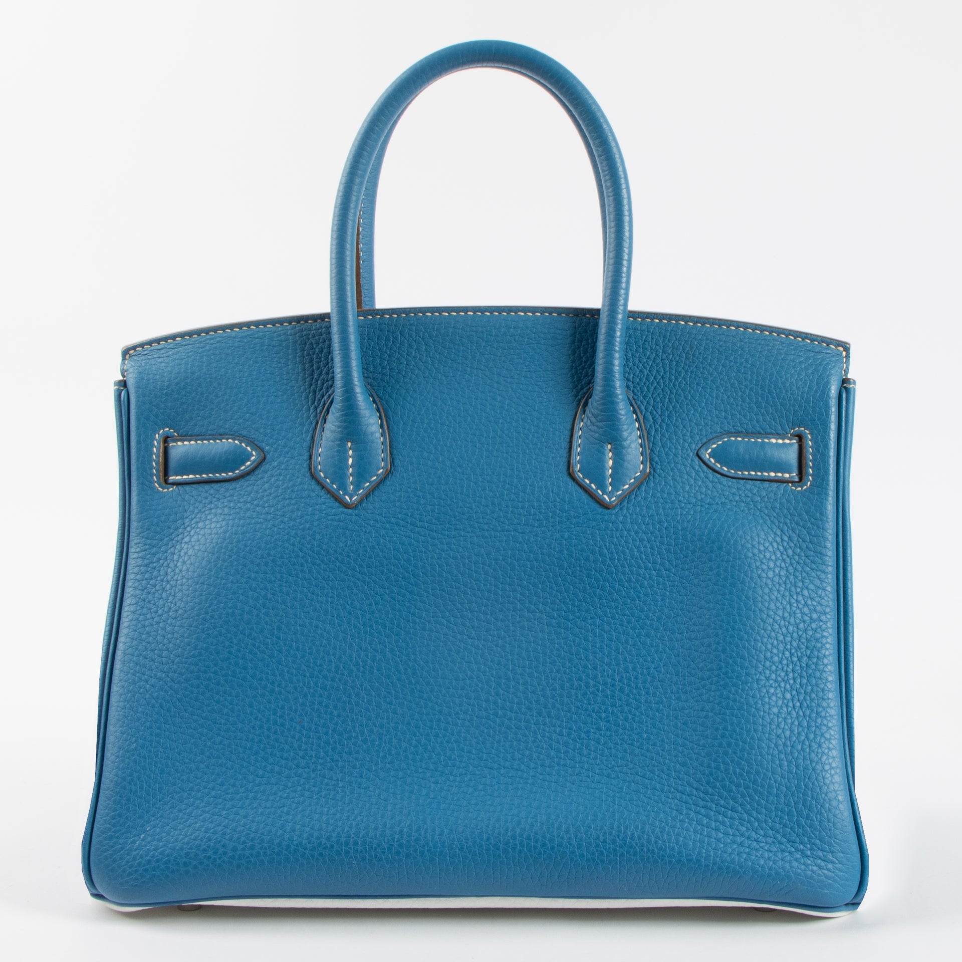 Hermes Birkin 30 Eclat Bleu Mykonos/White Togo PHW