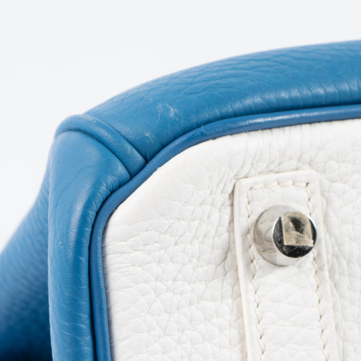 Hermes Birkin 30 Eclat Bleu Mykonos/White Togo PHW