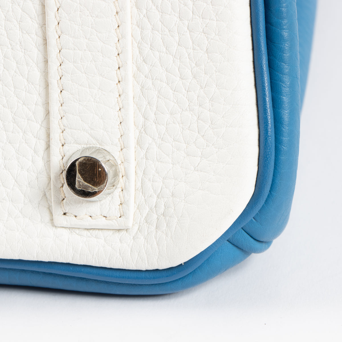 Hermes Birkin 30 Eclat Bleu Mykonos/White Togo PHW
