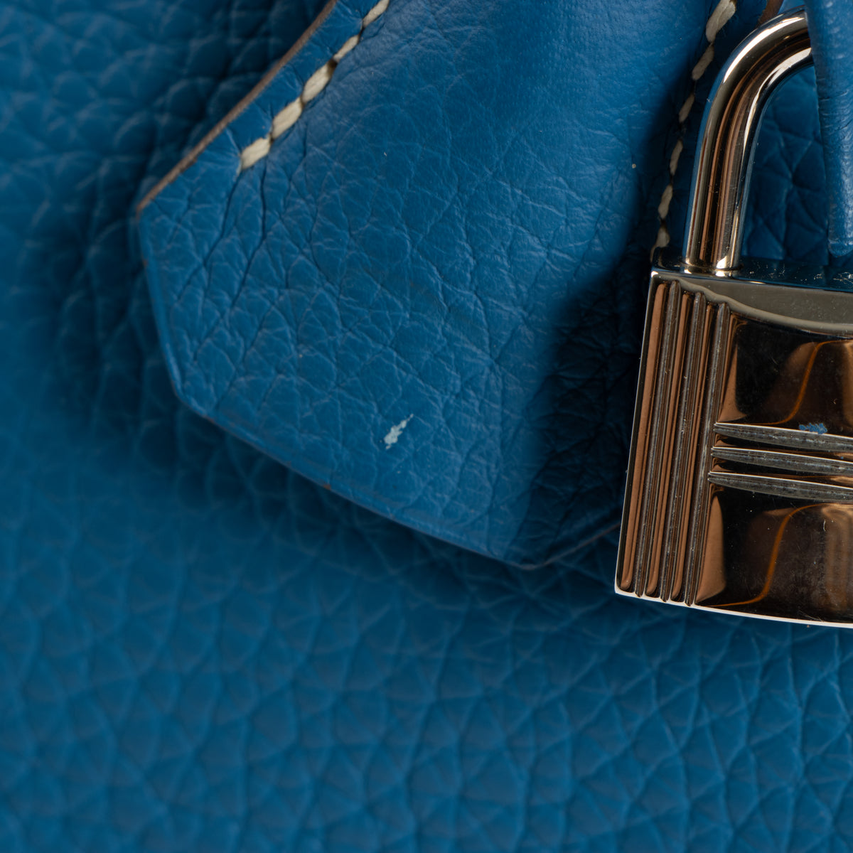 Hermes Birkin 30 Eclat Bleu Mykonos/White Togo PHW