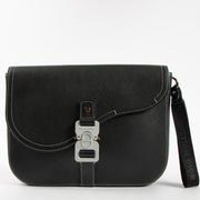 shop this authentic Christian Dior Black Leather Saddle Clutch pre-loved on Labellov.com
