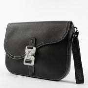 shop this authentic Christian Dior Black Leather Saddle Clutch pre-loved on Labellov.com