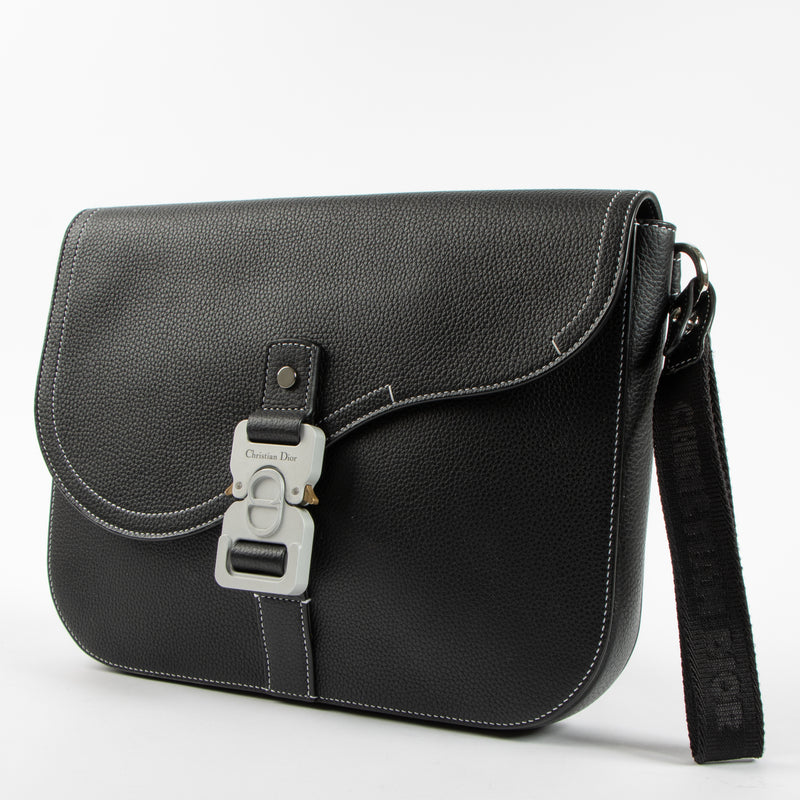 shop this authentic Christian Dior Black Leather Saddle Clutch pre-loved on Labellov.com