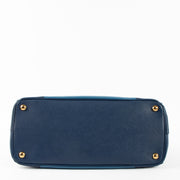 Shop the authentic Prada Blue Bicolour Saffiano Large Galleria Bag second hand on Labellov.com!