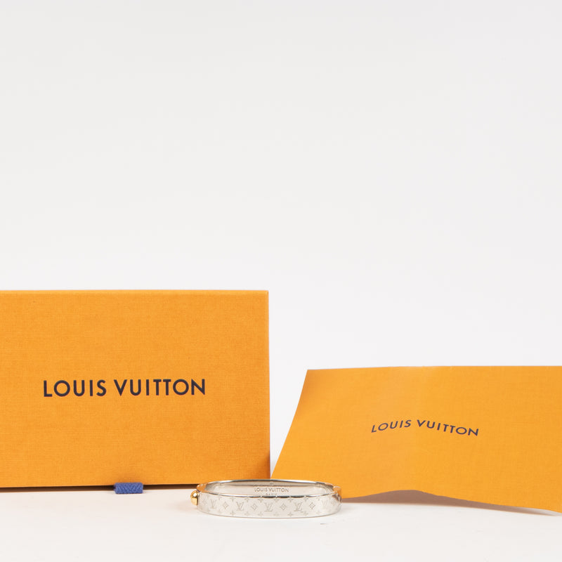 Louis Vuitton Silver Tone Nanogram Cuff Bracelet