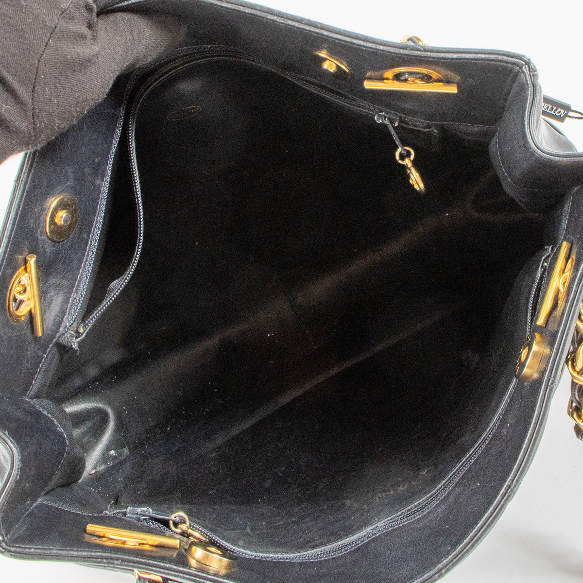 Shop the authentic Chanel Vintage Black Lambskin Ball Charm Tote Bag second hand on Labellov.com!