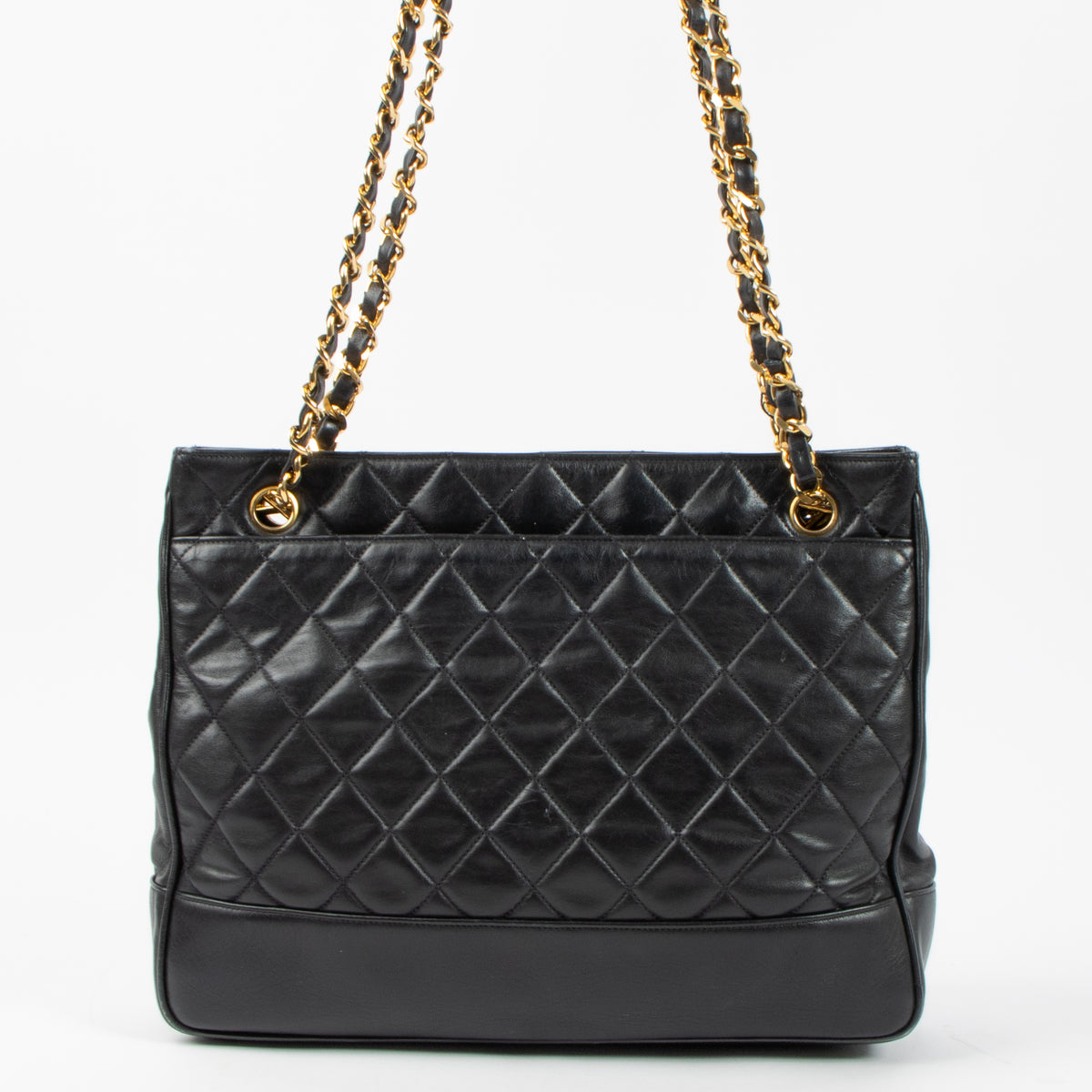 Shop the authentic Chanel Vintage Black Lambskin Ball Charm Tote Bag second hand on Labellov.com!