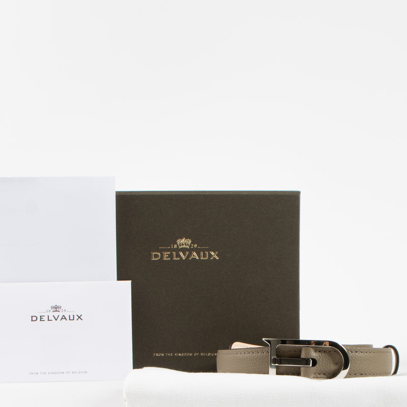 Delvaux Taupe Sellier Leonce 20 Belt Size 75