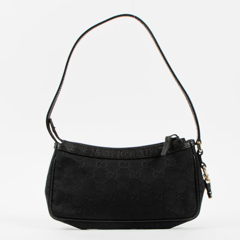 Gucci Black GG Canvas Pouch Bag
