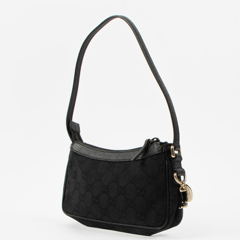Gucci Black GG Canvas Pouch Bag