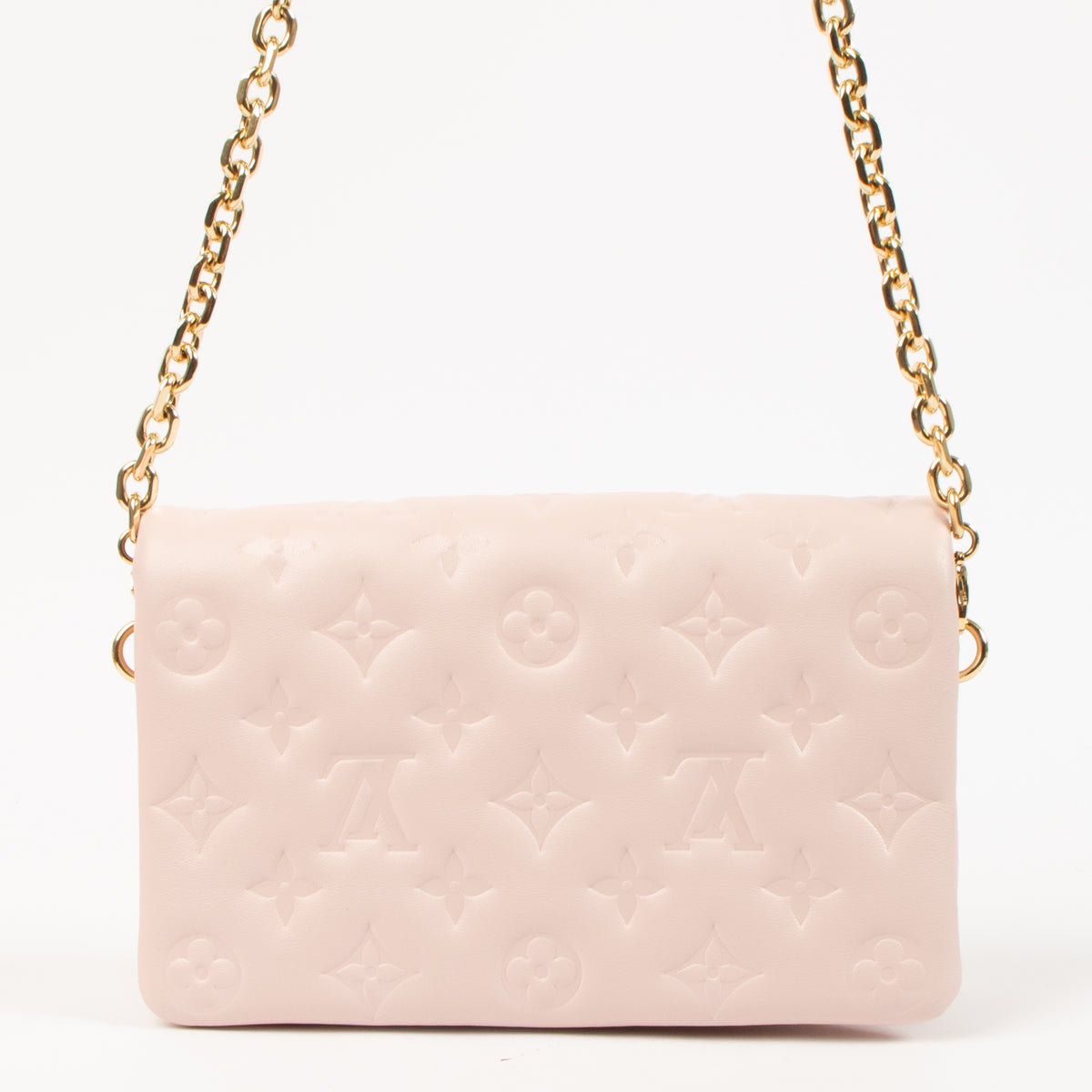 louis Vuitton Pink Monogram Embossed Pochette Coussin Bag