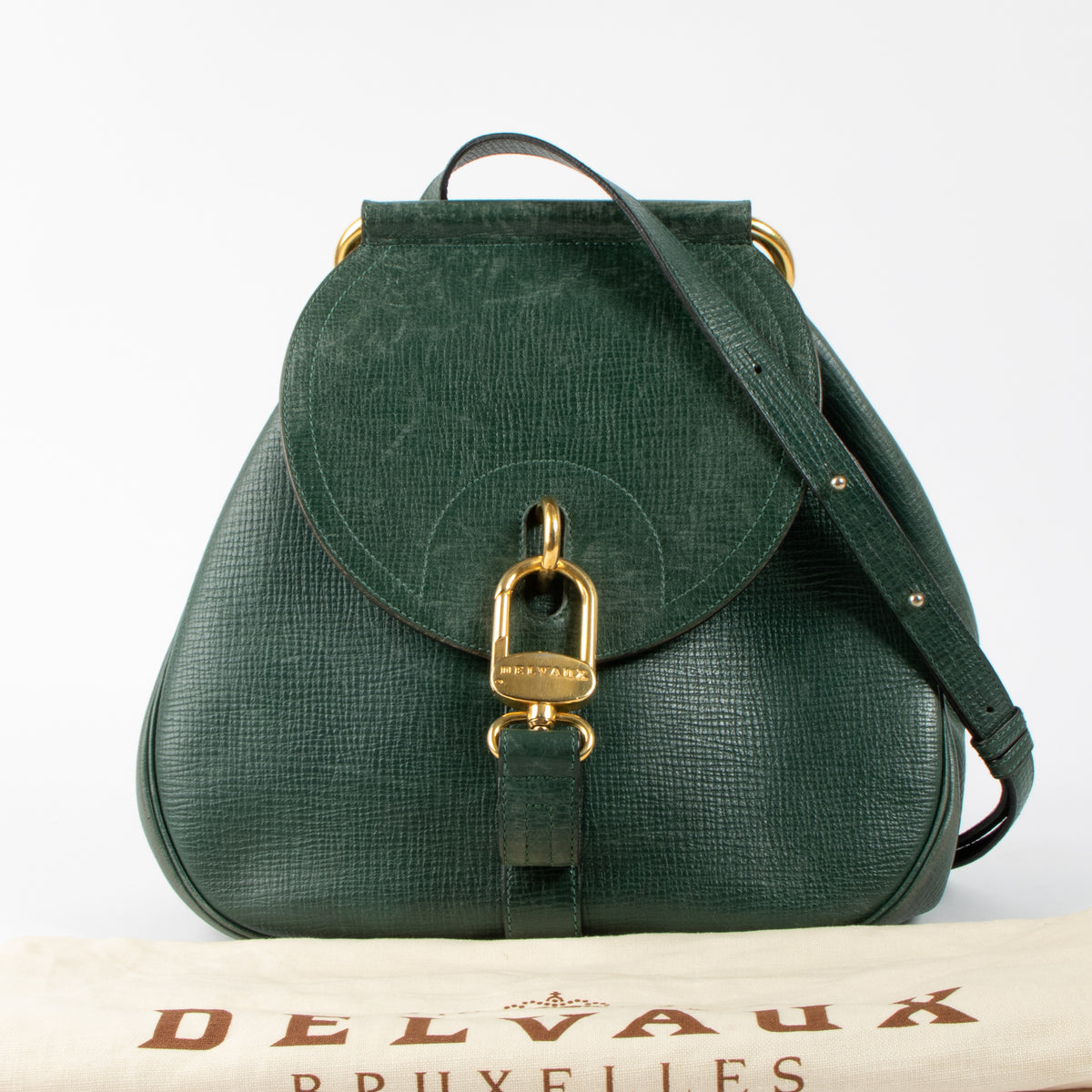Shop this authentic Delvaux Green Cerceau Shoulder bag pre-loved on Labellov.com