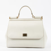 Shop this authentic Dolce & Gabbana White Large Sicily Bag at Labellov.com