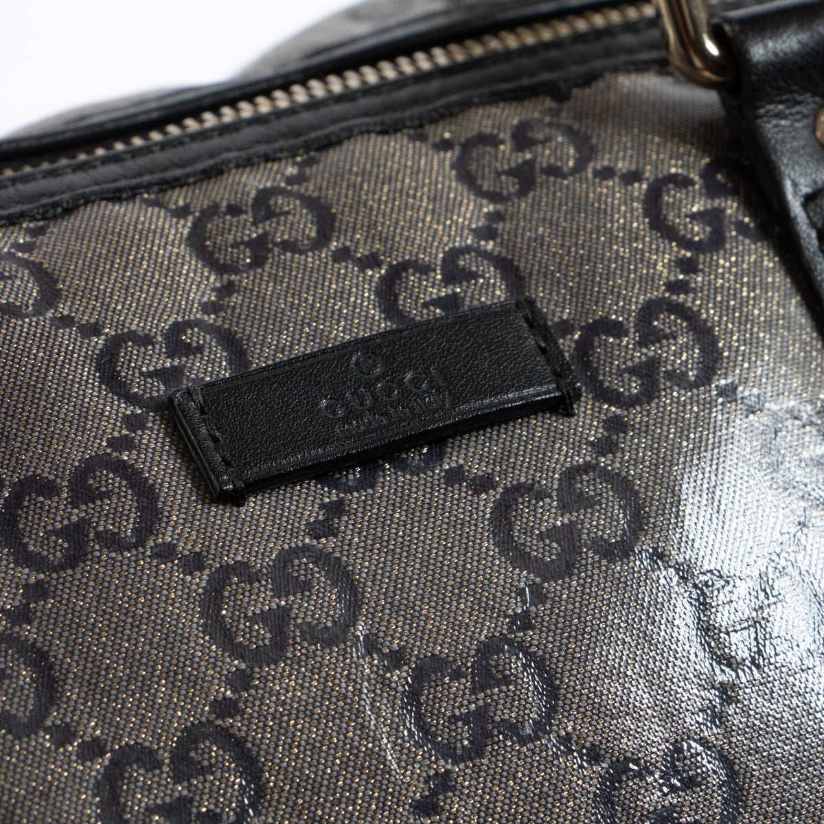 Shop this authentic luxury Gucci Black GG Crystal Medium Joy Boston Bag pre-loved on Labellov.com