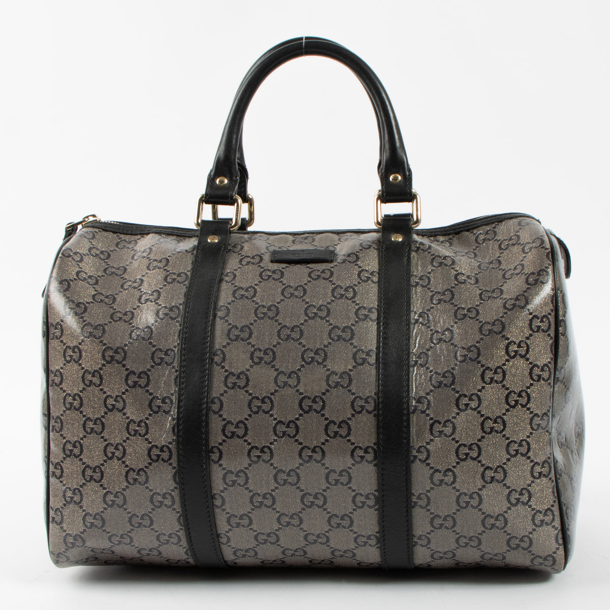 Shop this authentic luxury Gucci Black GG Crystal Medium Joy Boston Bag pre-loved on Labellov.com